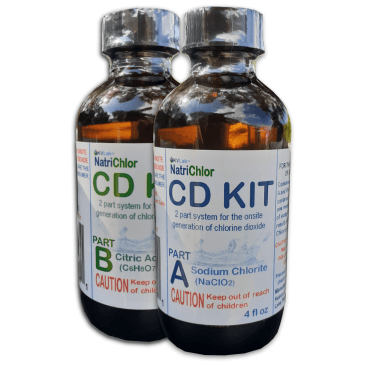 Chlorine Dioxide Kit w/Citric Acid • 4 fl oz Glass