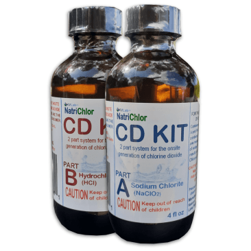 Chlorine Dioxide Kit w/HCL • 4 fl oz Glass