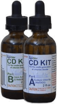 Chlorine Dioxide Kit w/Citric Acid • 2 fl oz Glass